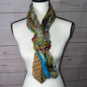 Super pretty abstract infinity scarf - gorgeous colors. Style many ways.